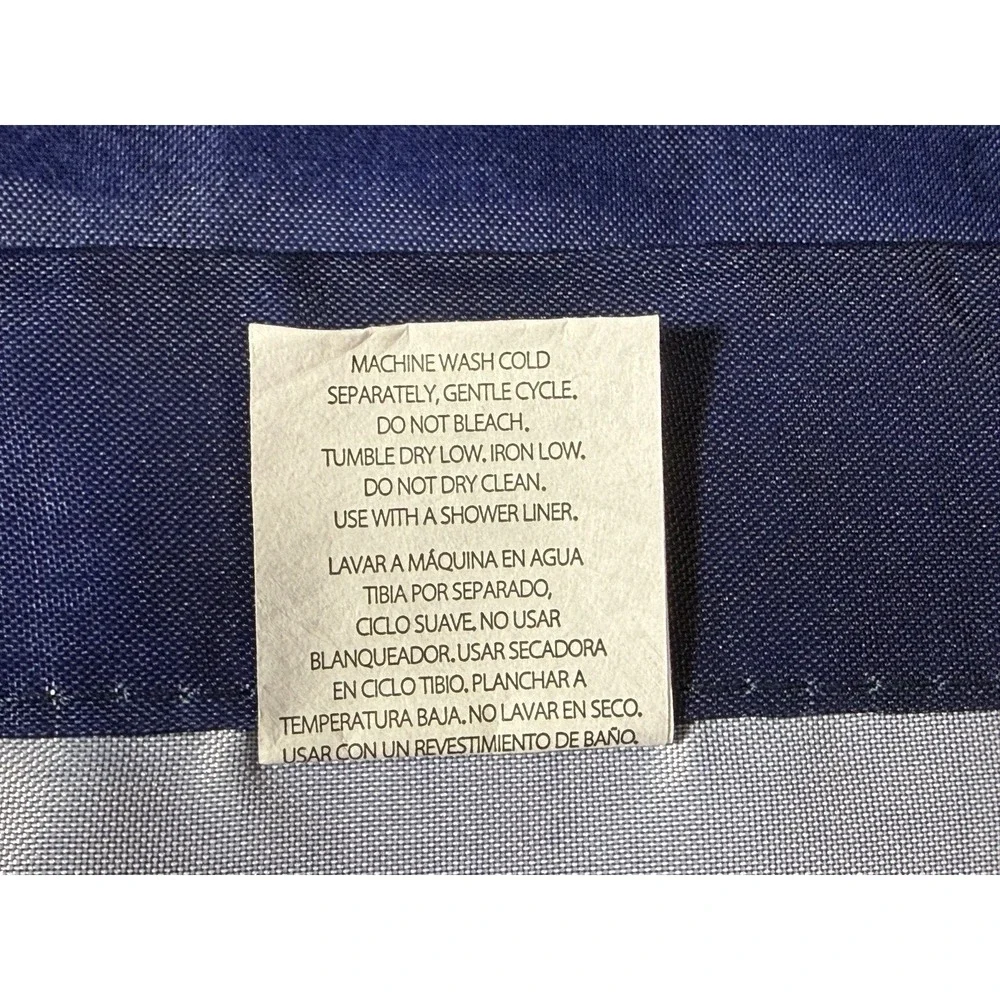 Celestial Shower Curtain Sun Moon Stars Blue Gold Mainstays Polyester Vtg Decor
